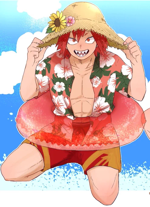 ぽめさんへ捧げたものです!ネットプリントの画質悪かったので載せます🥺
夏の切爆です🌺🍹 