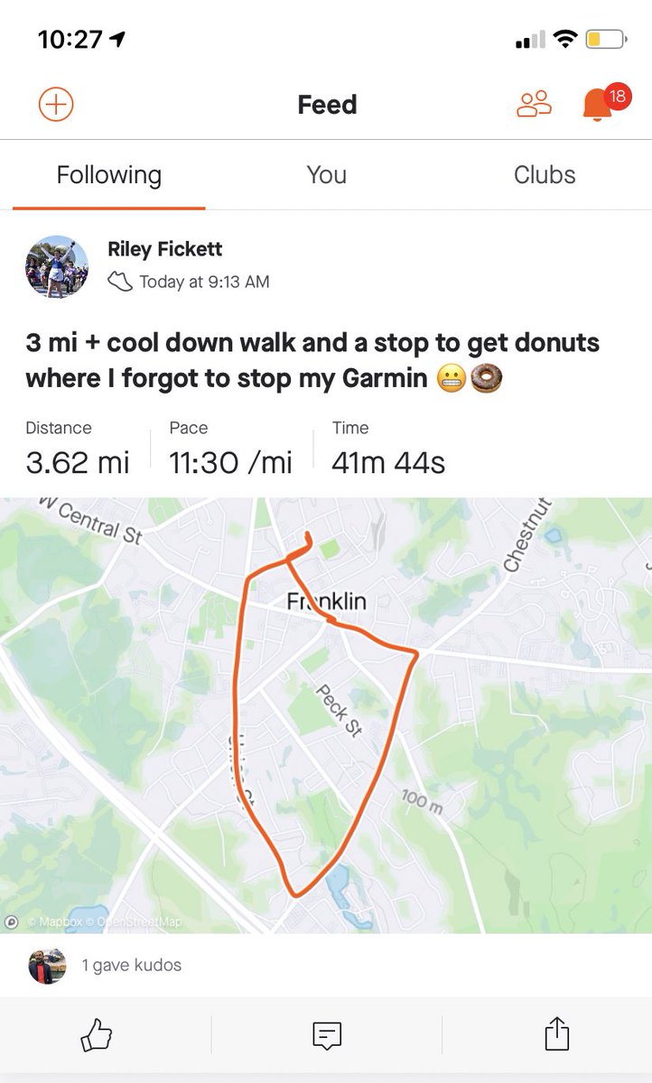 rmfickfack's tweet photo. Another 3 miles of running and .62 miles of walking toward my journey across Massachusetts! Picked up some of my fave local donuts as a reward 🍩😋 Join in on the Medford2Medford challenge at https://t.co/PzfGAEXGGE! #M2MBR #BibChat #BibRavePro https://t.co/r3UMFSeQ0y