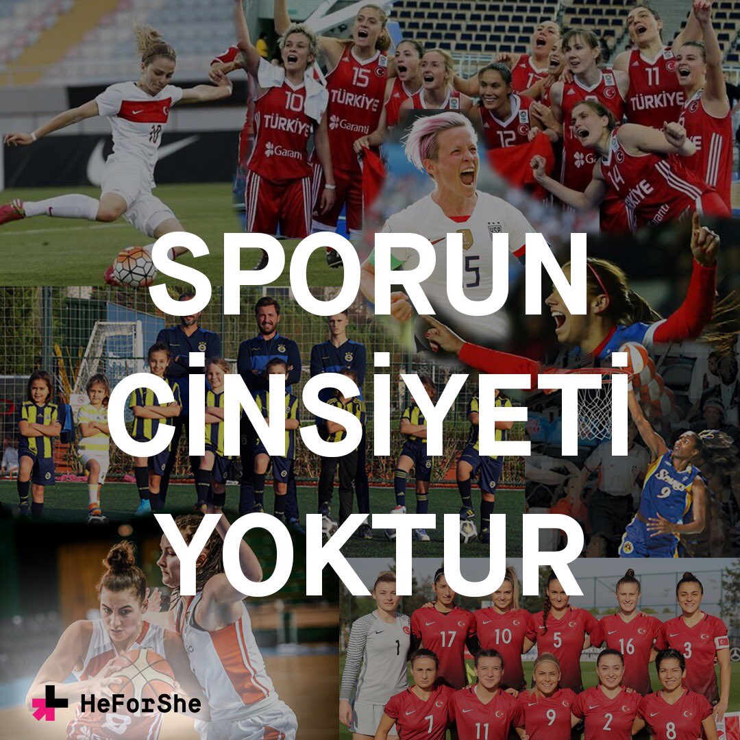 Kadınların ve kız çocuklarının futbol ve basketbolda başarılı olamayacağı algısı toplumsal cinsiyet kalıpyargılarının bir sonucudur. Medyada kadınlara yönelik yer alan cinsiyetçi söylemlerin karşısındayız. Sporun ruhu toplumsal cinsiyet kalıpyargılarına sıkıştırılamaz! #HeForShe