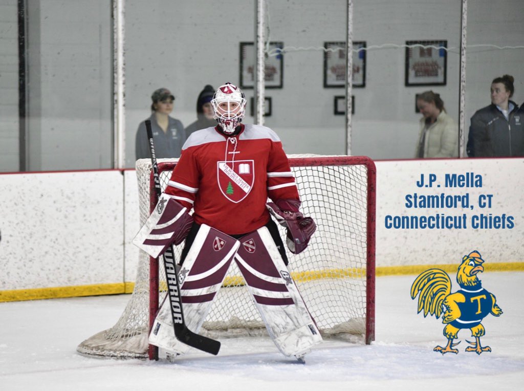 TCBantamsHockey's tweet photo. We complete our incoming class for the fall of 2020 with goaltender JP Mella. JP played prep hockey at the Gunnery and juniors locally for the CT Chiefs. #Rollbants https://t.co/s5WNsjgOTK