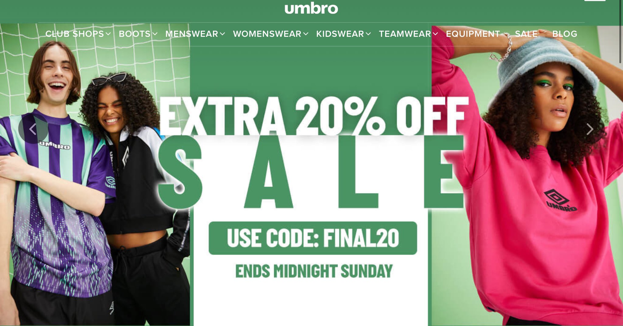 umbro kidswear