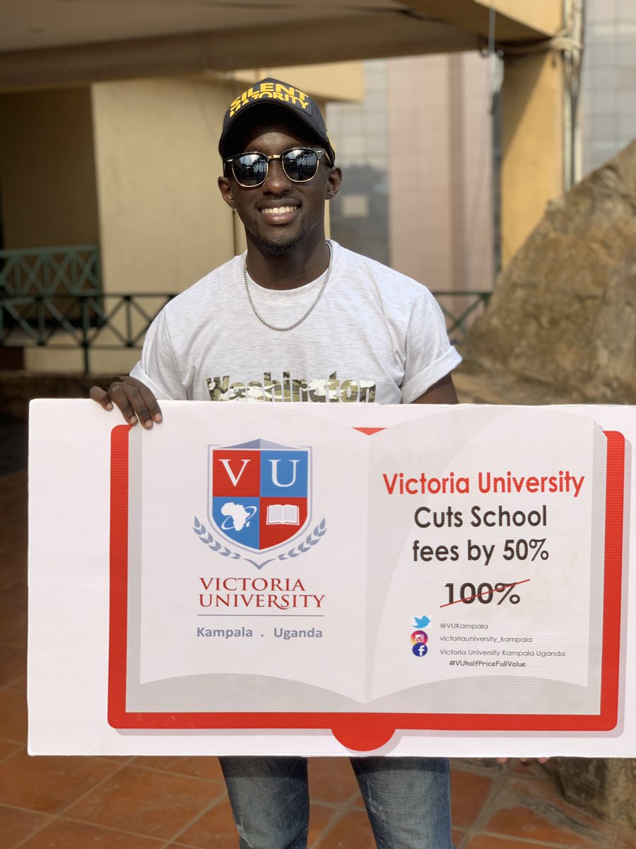 RKahangwe's tweet photo. @VUKampala drops the hottest deal right about now with the #VUhalfPriceFullValue with school fees cut to half to cater for your education needs. @onyango_gareth @RajivRuparelia @premier_ad_ug https://t.co/uBvr0ZIaAx