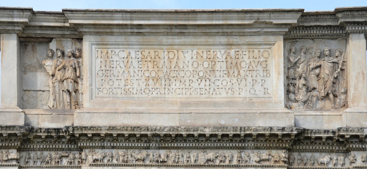 The Arch of Trajan at Benevento (Italy) was set up in AD 114 outside of Beneventum to commemorate the of the new Via Traiana between Rome and Brundisium.Each side of the arch carries relief panels that depict different aspects of the emperor's care for his people and the Empire.