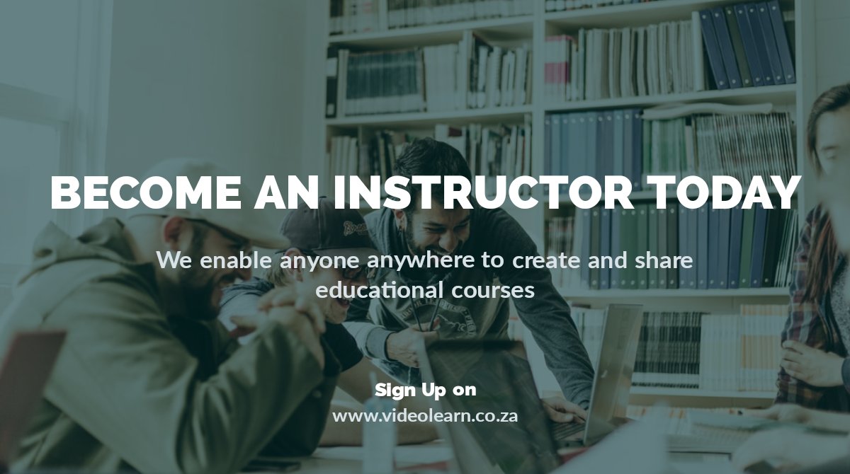 VideoLearnSA's tweet image. VideoLearn enables anyone anywhere to create and share educational courses.

Start your journey by visiting: videolearn.co.za
#elearning #onlinelearning #OnlineClasses #DigitalLearning
