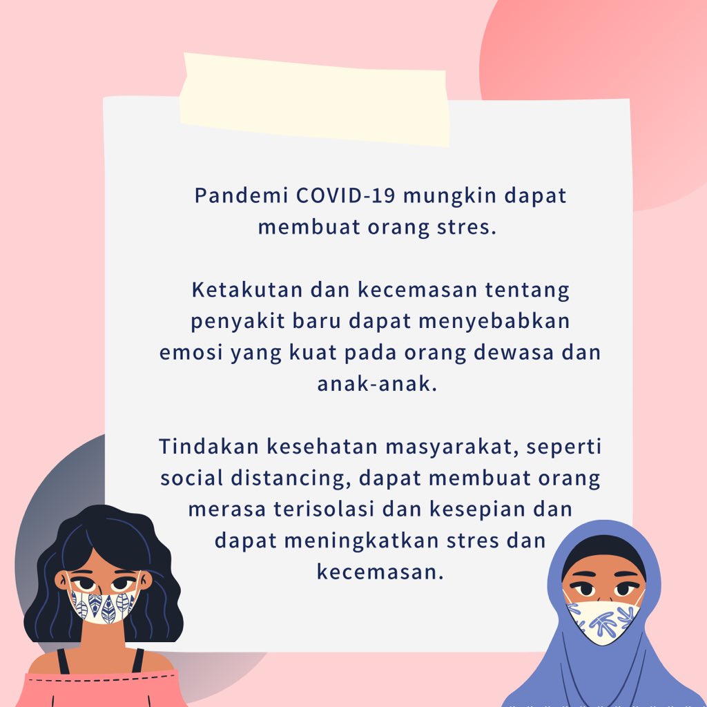 VolunteerDoctor's tweet photo. Pandemi penyakit coronavirus 2019 (COVID-19) mungkin dapat membuat orang stres dimana hal tersebut dapat membuat seseorang takut dan khawatir tentang kesehatan diri sendiri dan kesehatan orang yang dicintai, pekerjaan atau bahkan mengenai keuangan.

#WeeklyRead
#VolDJabarGel19 https://t.co/z6ODbbpR5h