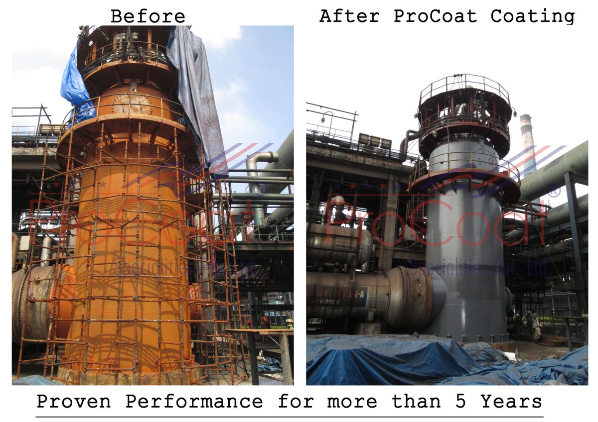 ProCoatCoatings's tweet photo. Successfully Executed Jobs with Proven Performance for more than 5 Years

External Surface Protection of Decomposition Boiler

#Anticorrosivecoating #Abrasionresistance #Immersionprotection #Chemicalresistance #Temperatureresistance #novolacepoxy #protectivecoatings https://t.co/UeQFlA2wd1