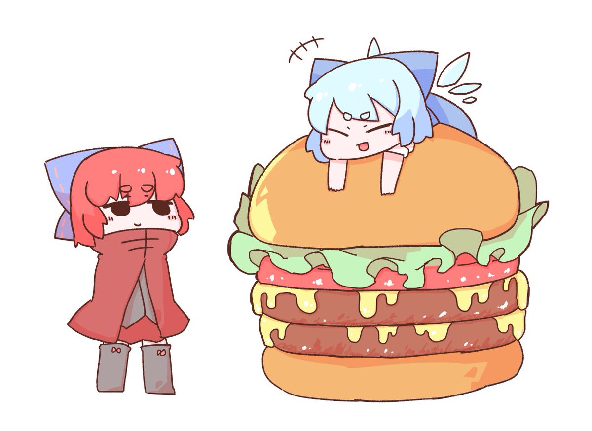 チルノ(東方Project) ,赤蛮奇 「フリーペーパー用に使おうかな の絵 」|ぱらどっと🍣🐚M3：Q-22b / 例大祭：つ07abのイラスト