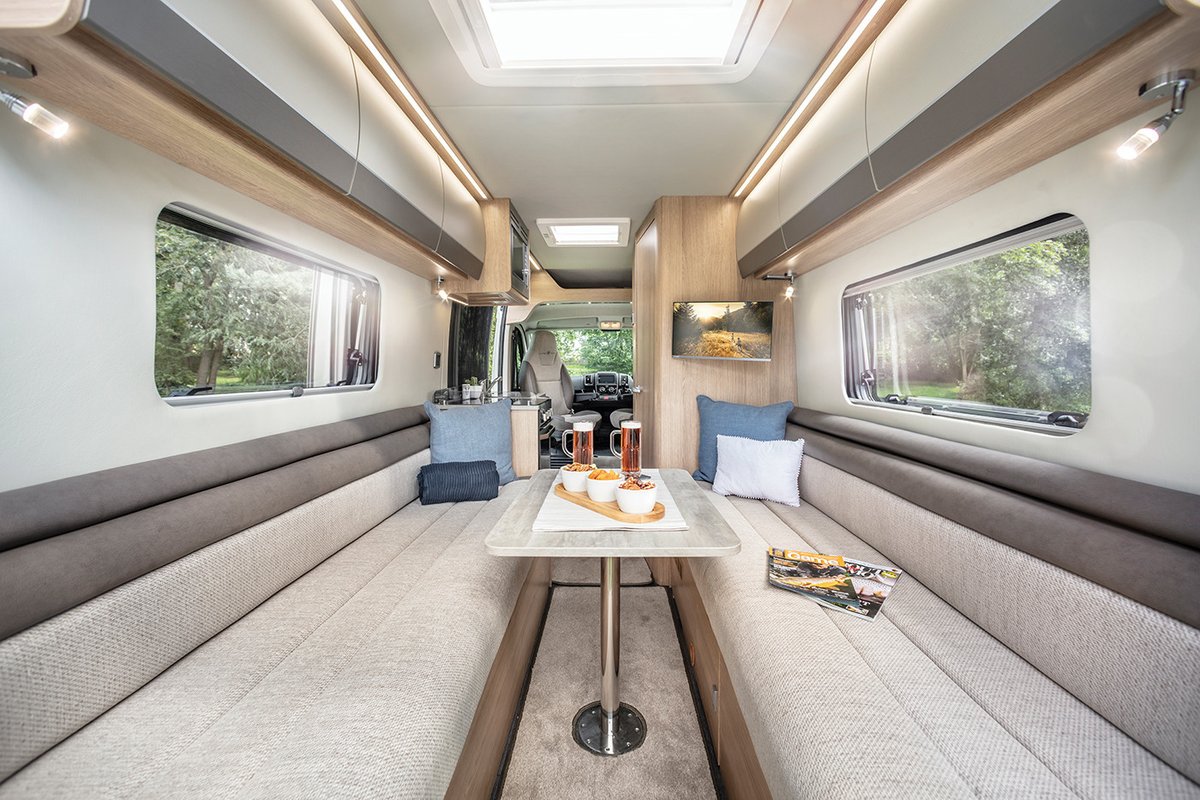 At first glance, you’ll see the V-Line delivers a high-class external specification; 16” Fiat black alloy wheels, aluminium electrically operated step, black coded front grille and lower skid plate, as well as striking corresponding graphics. ow.ly/7upD30r38zx #Staycation