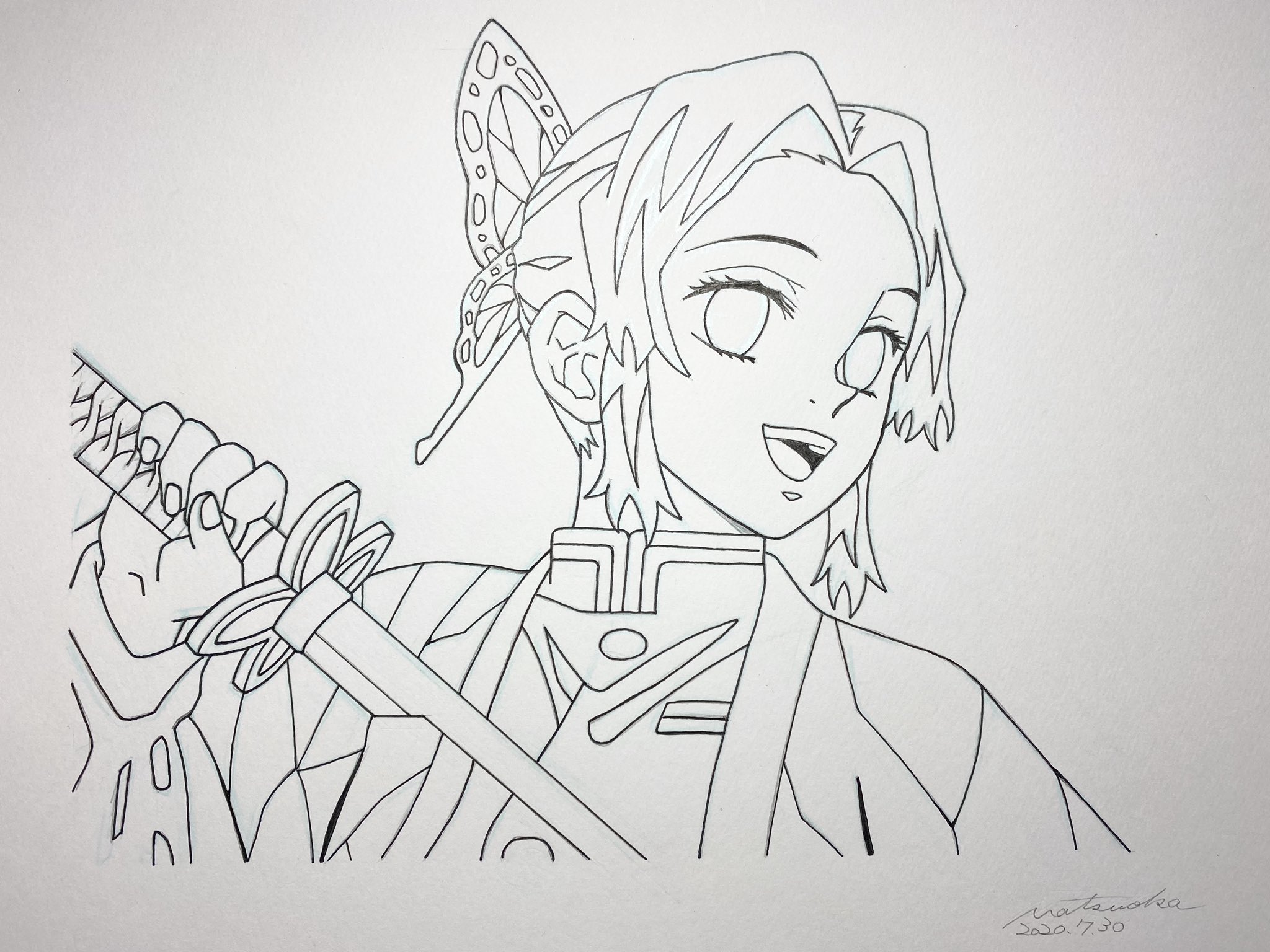 マツくん 在 Twitter 上 鬼滅の刃のイラスト 11作目の胡蝶しのぶがやっと完成 下書きしてから めっちゃ時間がかかってしまった 胡蝶 しのぶは子供達に人気あるから 線画の塗り絵はまた喜んでもらえるね 鬼滅の刃 鬼滅の刃イラスト 胡蝶しのぶ 胡蝶しのぶ