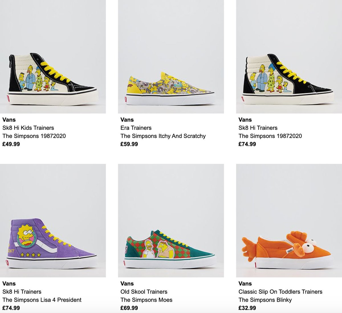 vans simpsons blinky