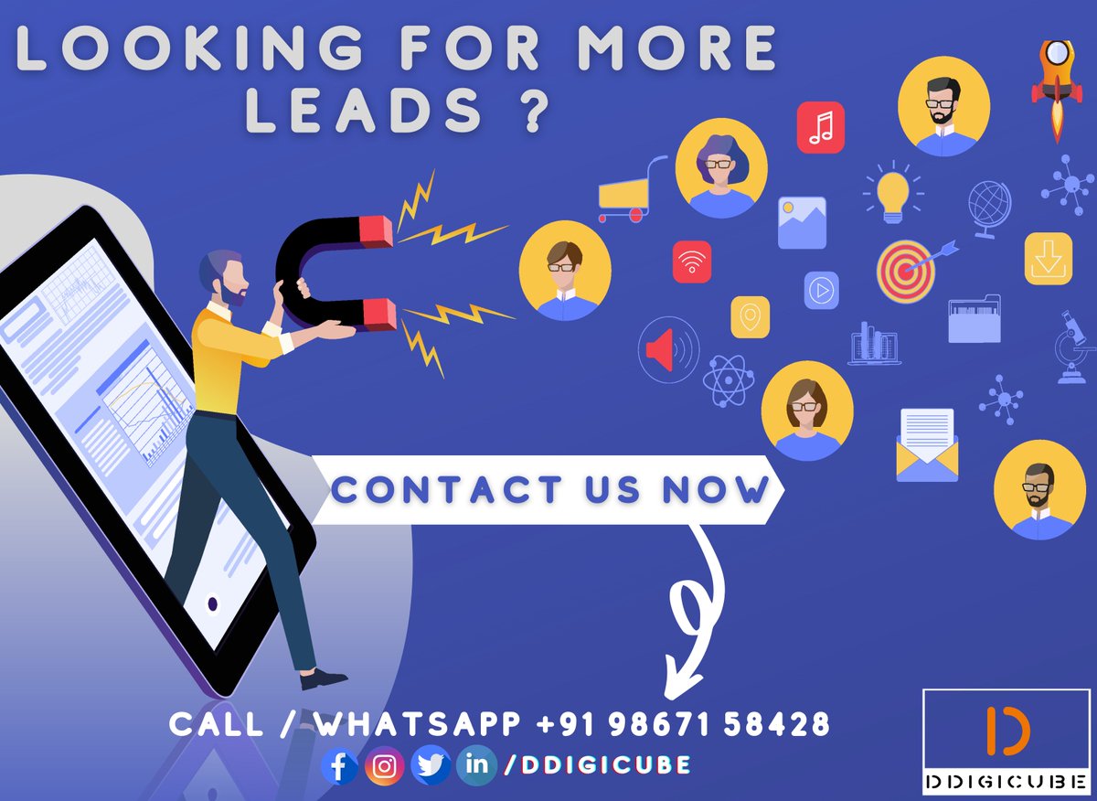 DDigiCube's tweet image. Are You Struggling To Generate More Leads?
Not Getting Bussiness Enquires?

Contact Us &amp;amp; We will help you in generating more Leads &amp;amp; Enquiries.

+91 98671 58428 OR Contact us at
FB / Insta / Twitter / Linkedin @ DDigicube.

#DigiCube #leadexperts #leadgeneration #businessowner