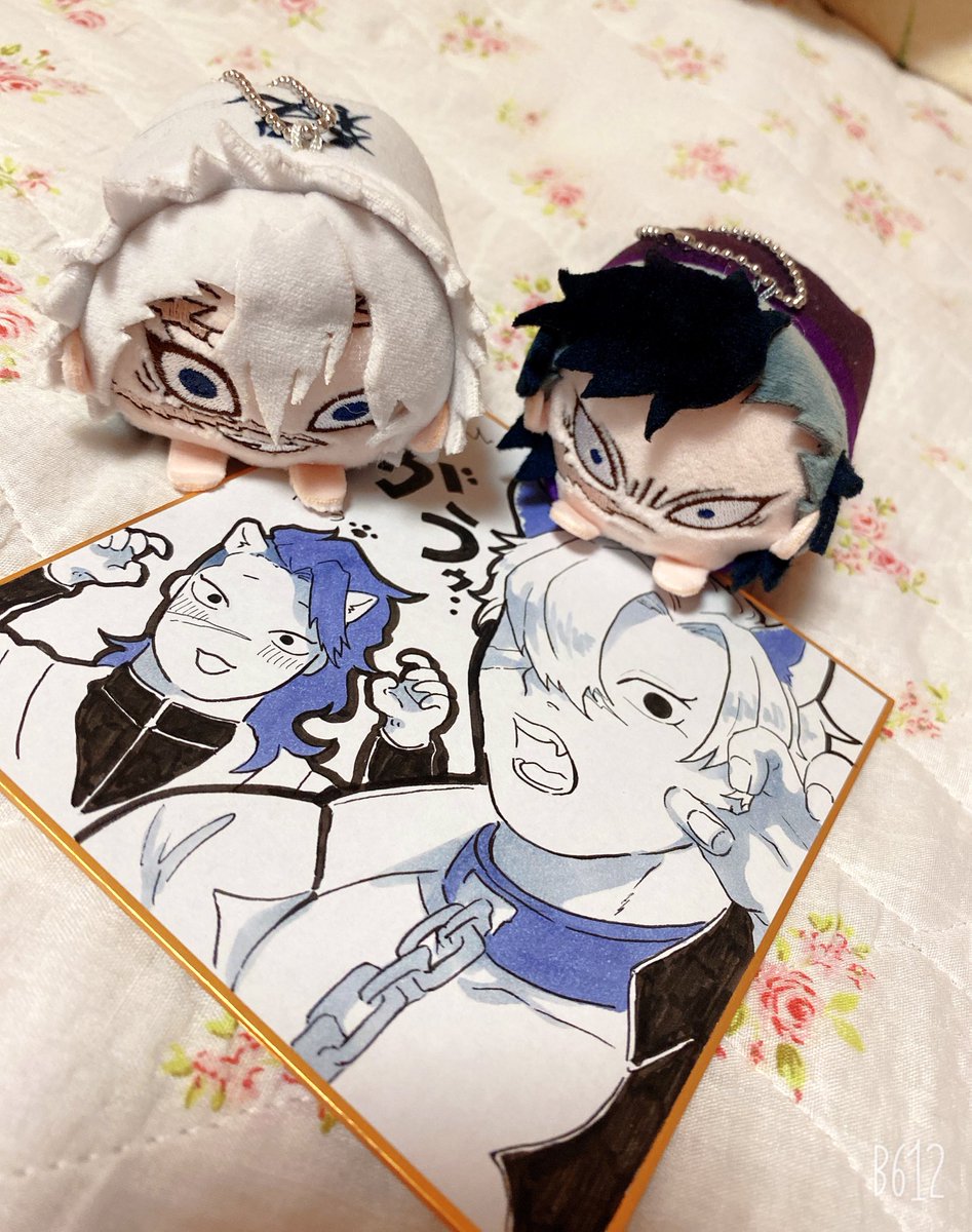 みて!!!!!見てください!!!!みぇるちゃん(@ozyasyan_sa )の色紙当選しまして!!届きました!!!!!!!兄の首輪とか私の性癖を熟知している…恐ろしい子……そして絵がうますぎる 