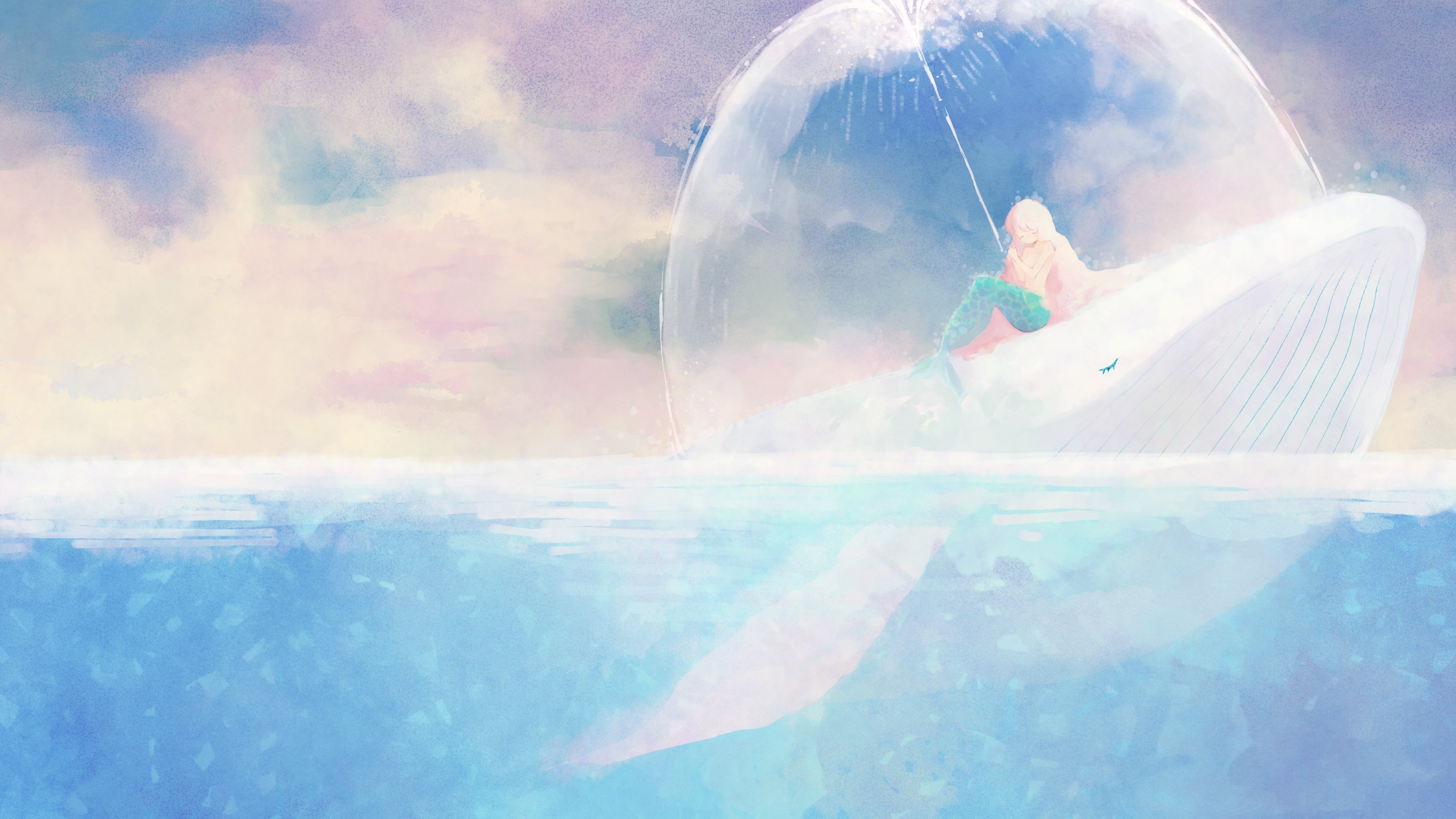 湖ゆき 夏の創作クラスタフォロー祭り 絵描きさんと繋がりたい 海の生き物と女の子を描きます 幻想的な水彩風のイラストが好きです T Co 6ulbfg61u4 Twitter