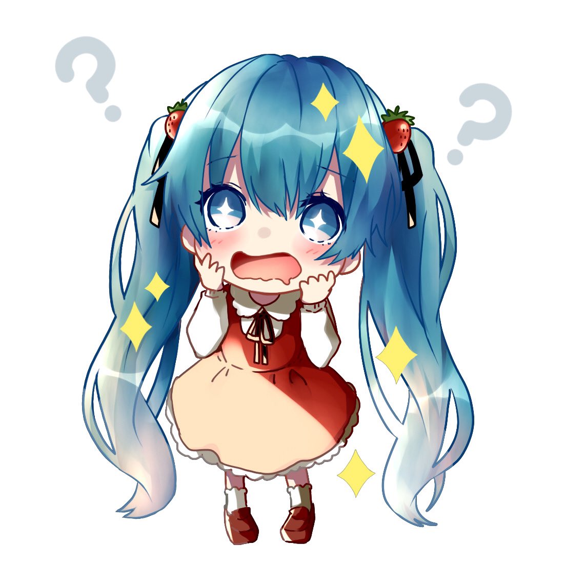 初音ミク 「#ハテナをつけると可愛いくなる 」|波風ぼんのイラスト