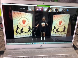 Belting out musical numbers and sewing scrunchies has limited my teenager’s meltdowns. And we  @jumpeduptheatre have been kept sane by taking our  #NorthernSoul inspired dance classes online, creating a new community to work with. 5/6