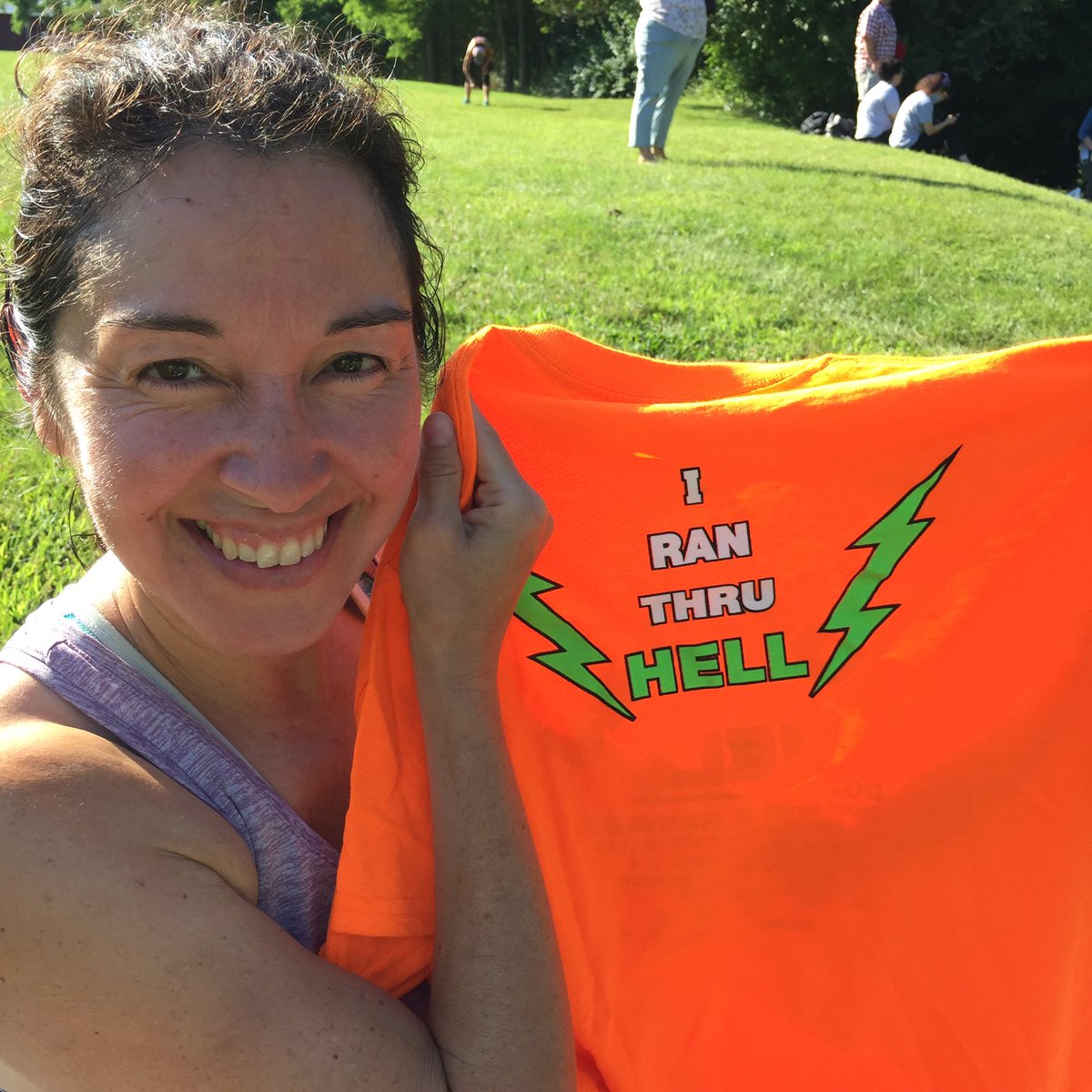 foxj2264's tweet photo. Today’s 5 mile #runthruhell 🏃🏽‍♀️🔥 was our first COVID era non-virtual road race. Staggered start, distancing, no start/finish ceremonies, masks, and of course Satan 👹. Well done organizers! 👏#running https://t.co/wtHDYj8lyF