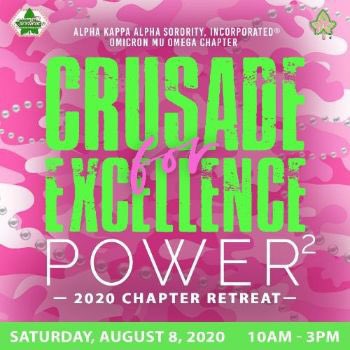 AKAOMODallas's tweet photo. We are excited for our virtual chapter retreat today!!! To our members attending let’s see those pics in your camo as we “Crusade for Excellence”. #ΑΚΑΟΜΟ #AKAOMOPower
#OmicronMuOmegaChapter https://t.co/iNuQouhwN2