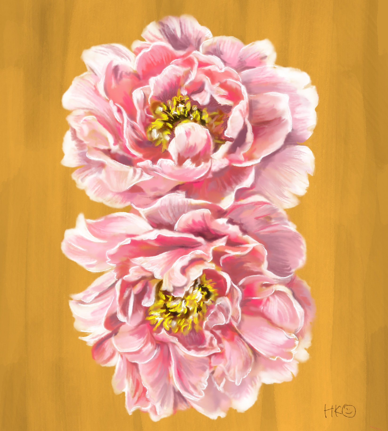 Hk 日本画っぽく芍薬を描きました 花 芍薬 イラスト デジタル T Co Gpegrdia7b Twitter