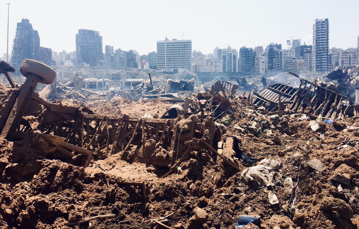 DionNissenbaum's tweet photo. Ground Zero for Tuesday’s blast in Beirut https://t.co/zXBvLdTXIy