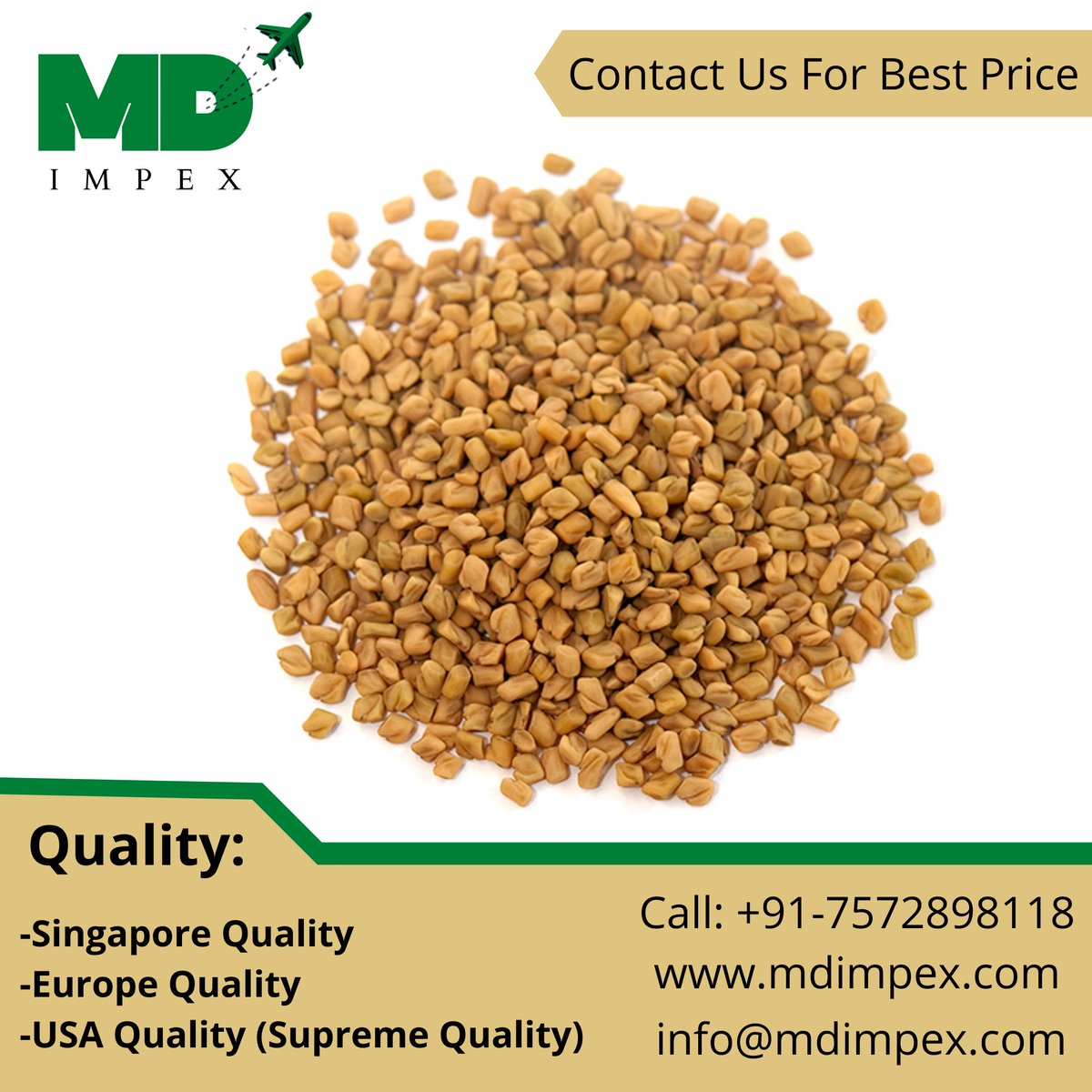 mdimpex_india's tweet photo. Product: Fenugreek
Origin: Gujarat, India
Website: https://t.co/YDHGahs26Y

#importexport #traders #suppliers #buyers #MDImpex #fenugreekexporterinindia #fenugreeksupplierinindia #organicfennelseeds #india #turkey #usa #germany #africa #europe #france #spain #georgia #uk #ireland https://t.co/zkAIALQmdE