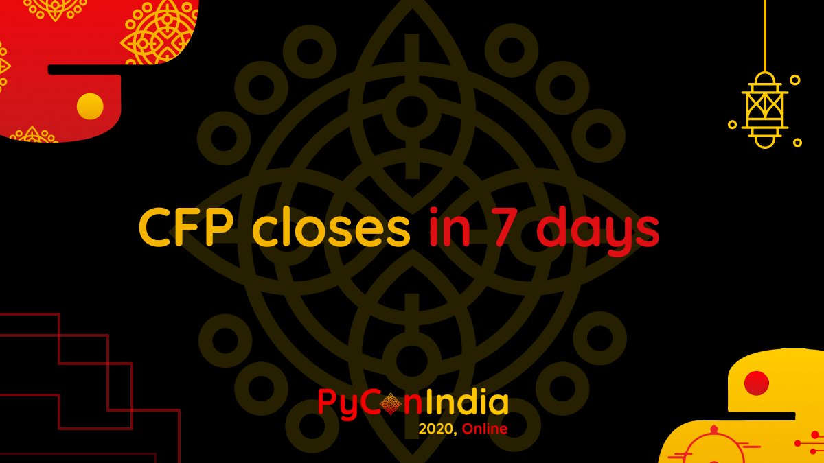 pyconindia's tweet image. CFP closes in 7 days.
Do you feel, you lack experience as a speaker or it's your first time speaking? Need guidance? Feel free to share your proposal with our team of mentors for feedback and guidance.
Above all, hit that submit button! We are happy to help!
#pyconindia2020