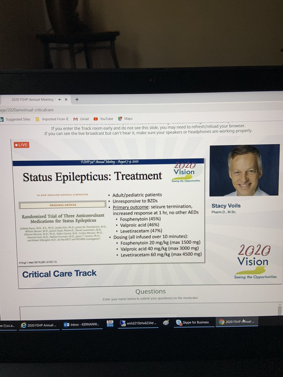 An early start to #FSHP2020 Annual meeting with an excellent update on Status Epilepticus.