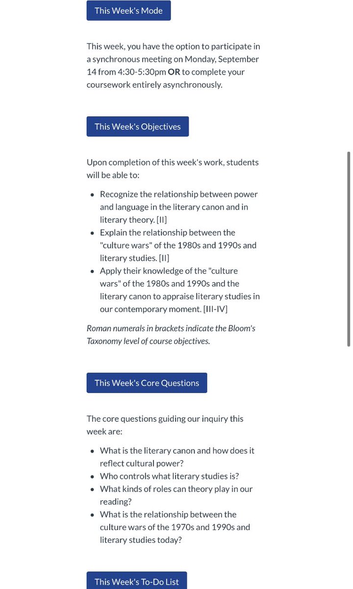 And I definitely geeked out over course design in my weekly notes for this class because I love backwards design and it makes teaching so much easier.