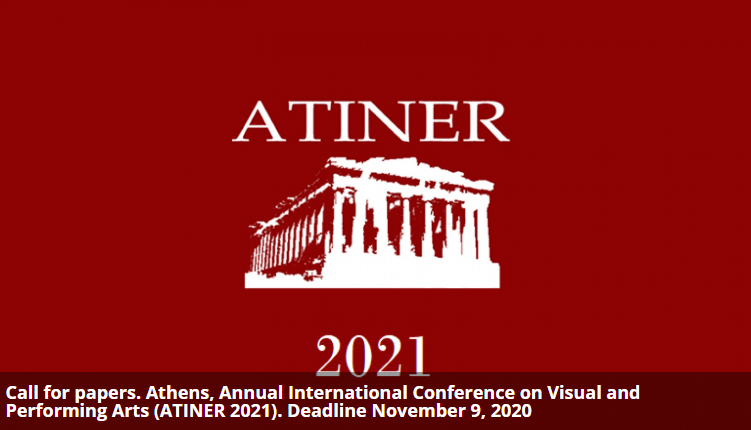 POSTINTERFACE's tweet photo. 📢 #CallForPapers. 🟢 #Athens, Annual International Conference on Visual and Performing Arts (ATINER 2021). Deadline November 9, 2020
https://t.co/Yyn1kzpmaA https://t.co/iQKmypZGXK