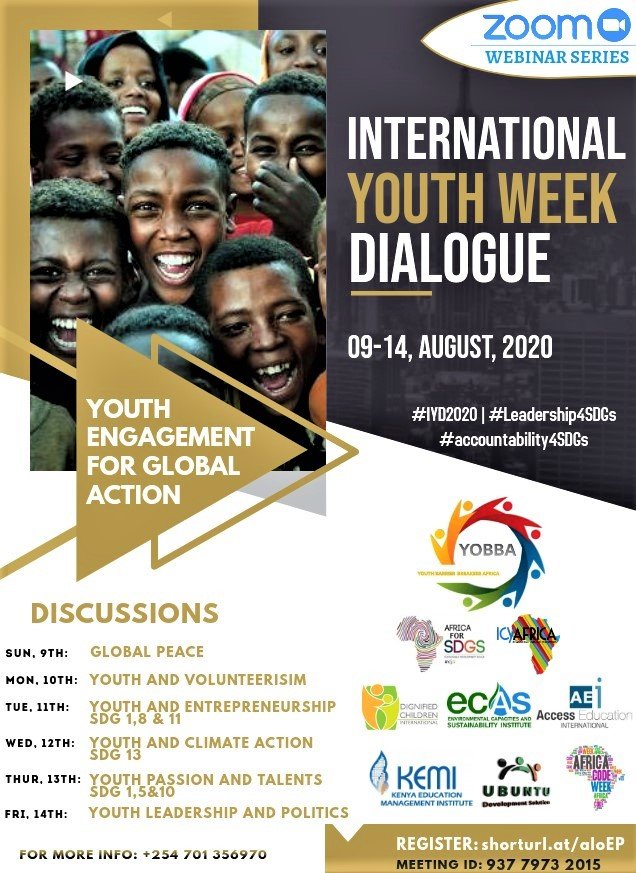 rcd_africa's tweet photo. @AfricaCodeWeek through the Kenya coordinator @rcd_Africa takes part in #IYD2020 International Youth Week Dialogue with Youth Barrier Breakers, Kenya Education Management Institute, Access Education, Africa for SDGs, ICY Africa, Ubuntu Dev &amp; Dignified Children, more in comments https://t.co/rXE3hhq9pe