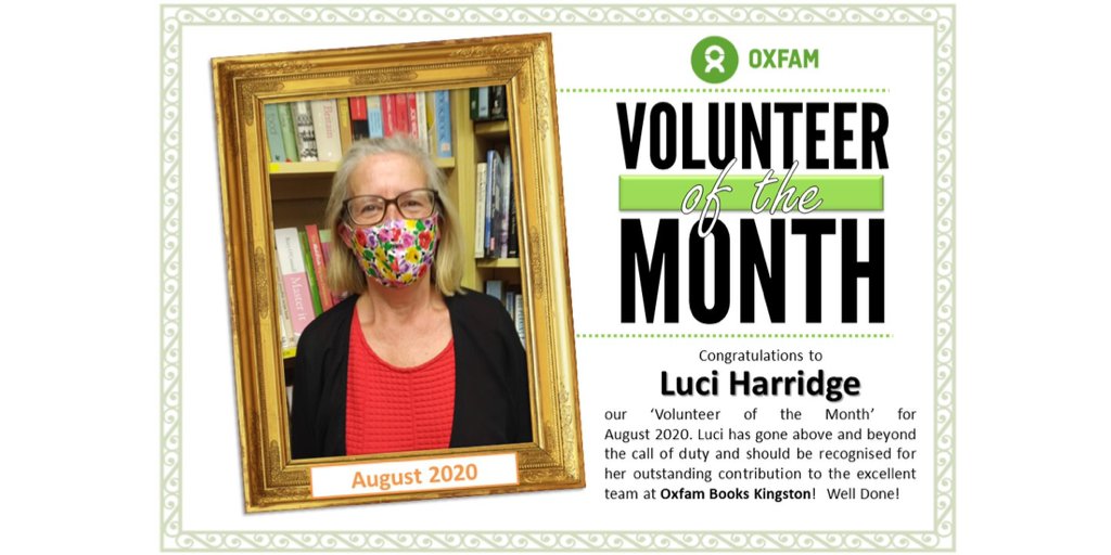 Congratulations to Luci, our August Volunteer of the Month! Thanks for all your hard work! 
#volunteerlife #supportingcharity