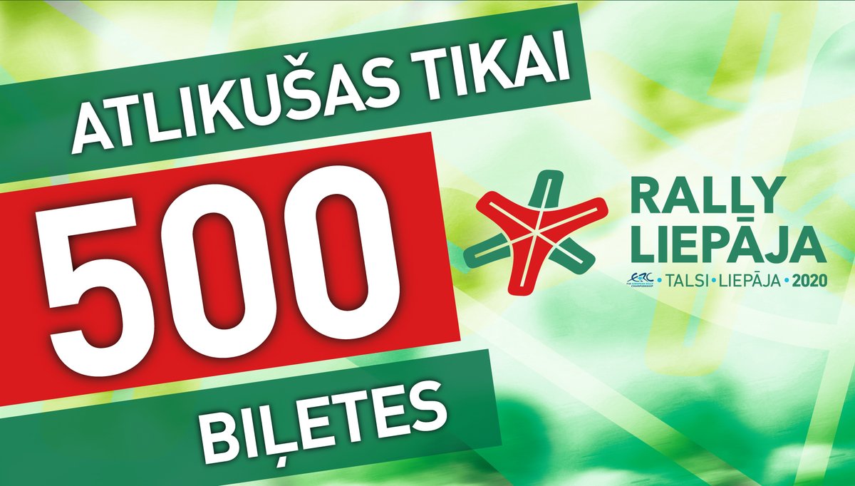 FIA Eiropas rallija čempionāta otrais posms #RallyLiepaja jau nākamnedēļ. Vēl mazliet, un tad jau tiekamies ātrumposmos! 😬👌👌

🎟🔗👉bilesuserviss.lv/lat/biletes/sp…

#RallyLiepaja #ThisRallyRocks #NoTalsiemLidzLiepajai
#141516AUG #Liepaja #Talsi #FIAERC #GotTalentProveIt