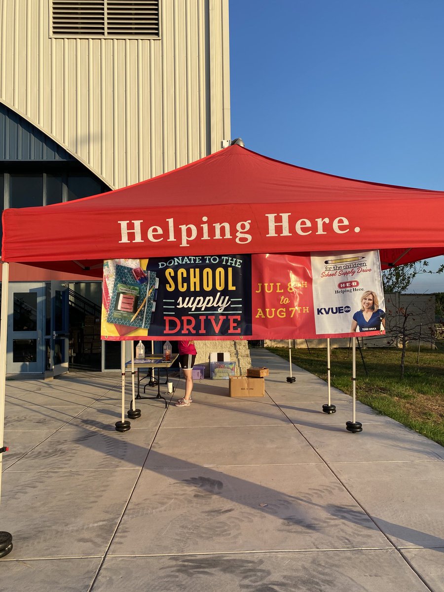 Thanks ⁦<a href="/KVUE/">KVUE News</a>⁩ ⁦<a href="/HEB/">H-E-B</a>⁩ and ⁦<a href="/facilitiesAISD/">AustinISD—Facilities</a>⁩ for use of the Delco Center today! Socially distanced and contactless pickup of school supplies!