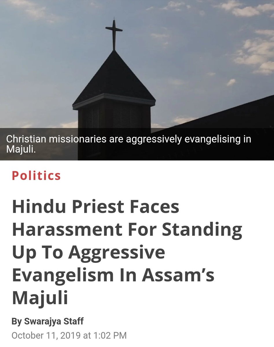 There r incidents of hate crimes & discrimination against Hindus by Christian missionaries which are again totally ignored by our MS media.A fake news of Church attack gets huge outrage n coverage with multiple debates but Hindus r attacked by Missionaries, no outrage by media.