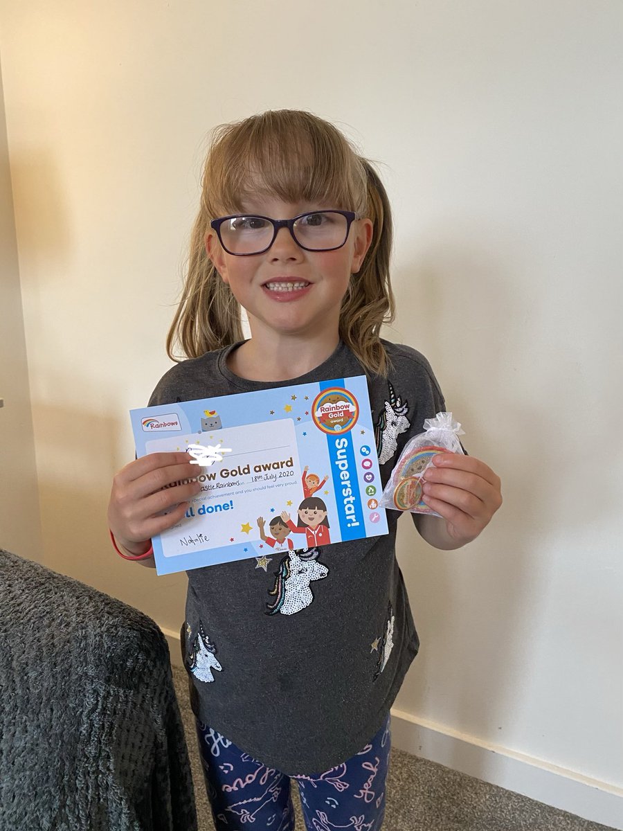 30thNewcastle's tweet photo. One very happy rainbow who received her Rainbow Gold award! Well done 🌈🌈🌟 https://t.co/7oEmGN2d8F
