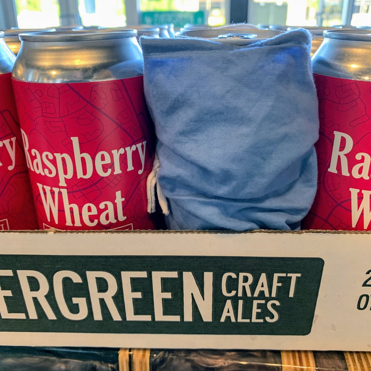 evergreenales's tweet photo. This little beer is being very responsible wearing his mask until he gets to his table. Can you guess which beer is finally back in stock? #raspberrywheat #realfruit #raspberrybeer #itsourraspberrybeer #raspberry https://t.co/CJdIto9V9f