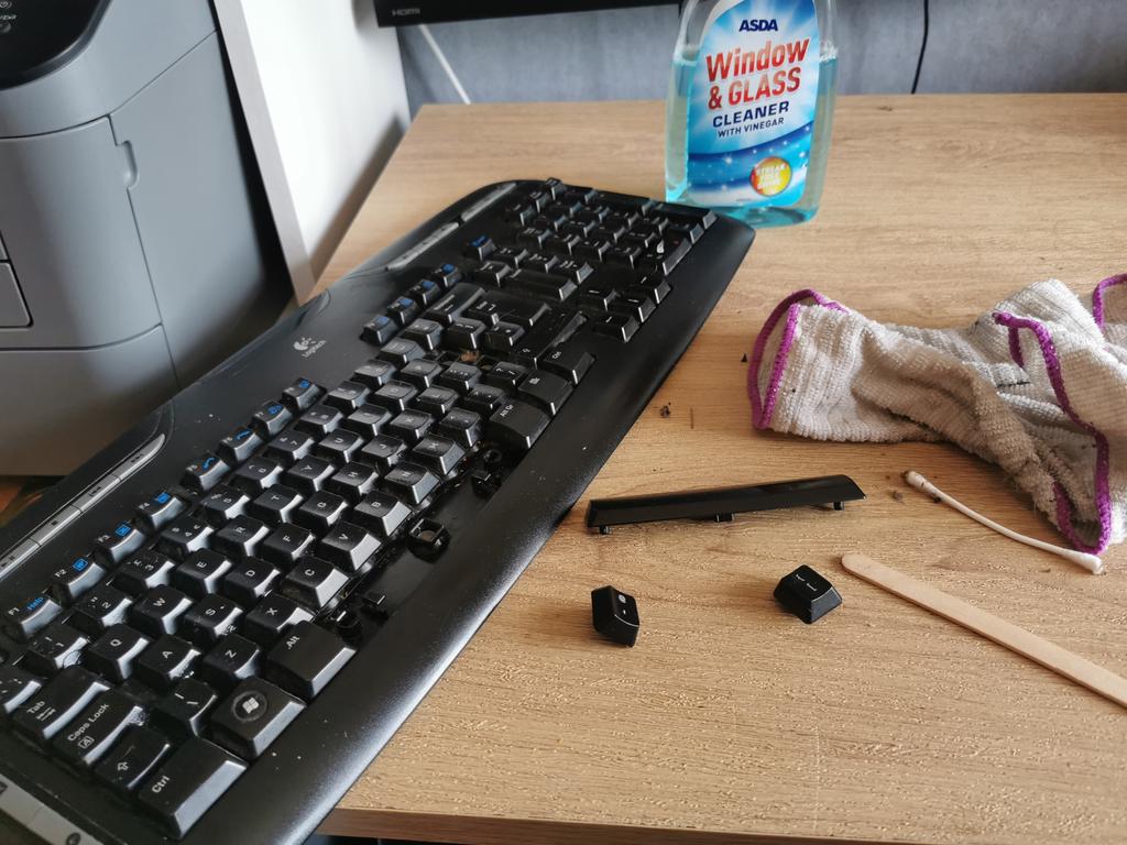 You know that moment when you've got something important to do and you procrastinate-cleaning? That moment when you wipe your computer screen and keyboard? The money *just* before you start taking it apart and cleaning underneath with earbuds?
That's the moment to stop.