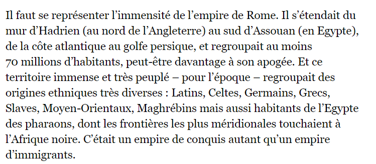 Personne n'a jamais dit qu'il n'y avait pas plusieurs peuples au sein de l'Empire et personne n'a jamais dit qu'il n'y avait pas de migrations.
