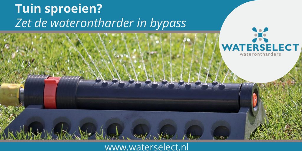 Waterselect's tweet image. Tuin sproeien?
Zet je waterontharder in bypass!

Met het in bypass zetten van je waterontharder tijdens het sproeien, bespaar je enorm op spoelwater- en zoutverbruik!

Meer weten over onze waterontharder met bypass?
info@waterselect of waterselect.nl

#hitte #waterselect