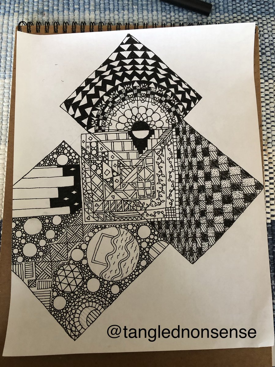 tanglednonsense's tweet photo. mandala built on intersecting squares. tried to experiment with filling different spaces in and creating textures and i like how it turned out! #mandalaart #mandala #design #ArtistOnTwitter #mandalas https://t.co/telE672tyJ