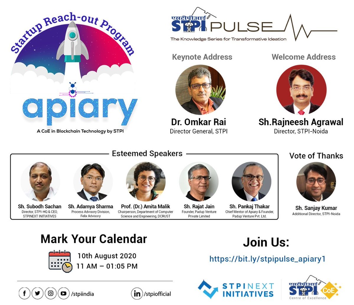 stpiindia's tweet image. #STPIApiary conducts a startup reach-out program to engage with prospective #startups focused on #Blockchain tech and interested in participating in the #IdeaChallengeProgram to show their innovation mettle. Register now: bit.ly/stpipulse_apia… #STPIINDIA #STPICoEs #STPIPulse