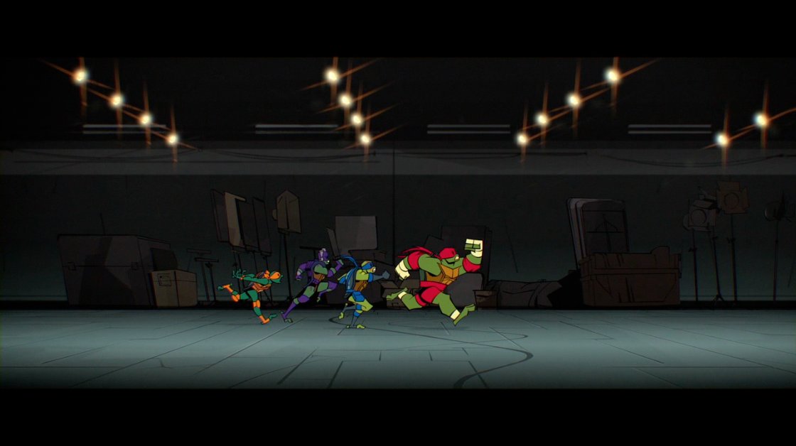 Love the panning effect here with the back/foreground, the slightly surreal way everyone is basically running in place #RottmntFinale  #RiseoftheTMNT  #SupportRottmnt  @Nickelodeon  @NickAnimation