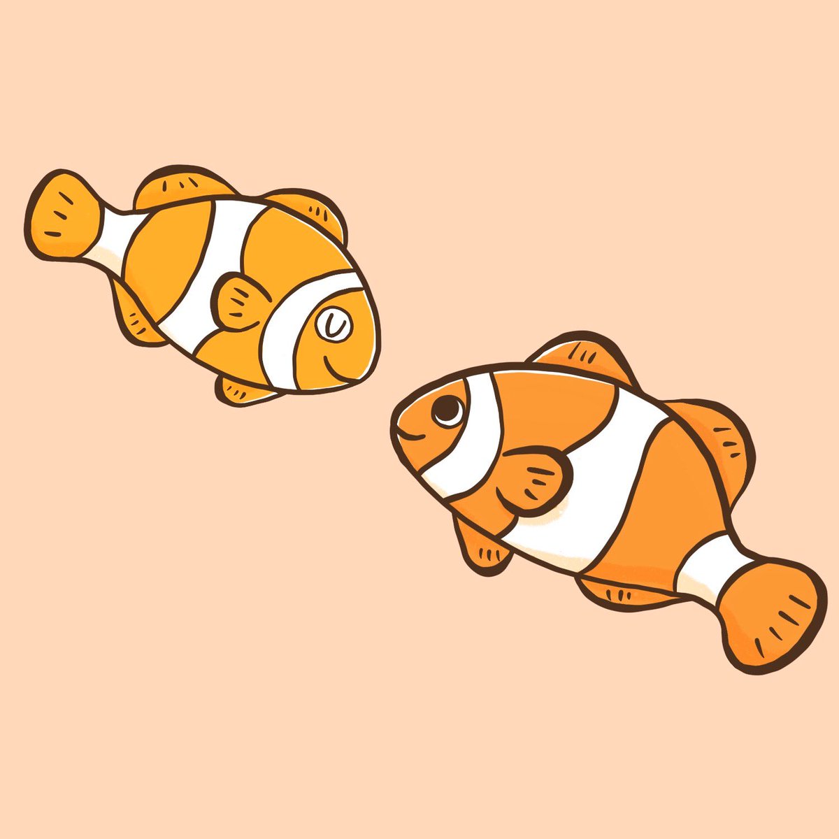 えびんぐ イラストレーター カクレクマノミを描いてみました イラスト イラスト好きさんと繋がりたい カクレクマノミ 魚 海 海の生き物 Clownfish Anemonefish Illustration Procreate