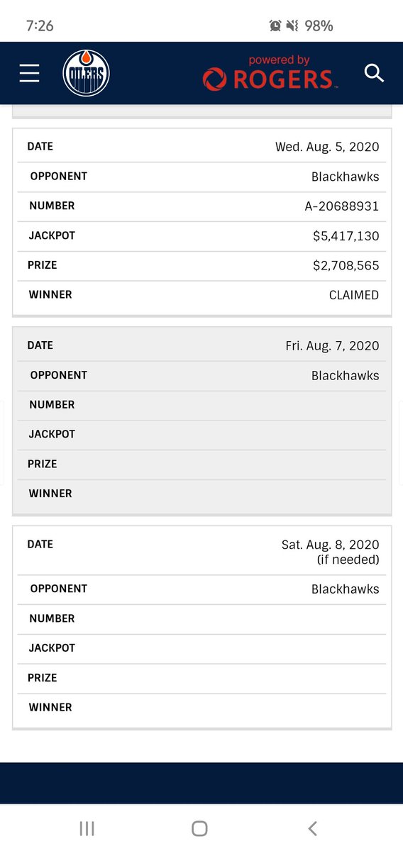 CLZammit's tweet image. #oilers5050 When are you posting the winning ticket number the FAQs state prior to 11:20pm on game night.