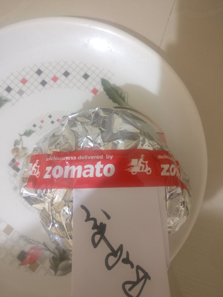 SwagatSethi's tweet photo. Ordered from 💁🏻‍♂️ @swiggy_in , delivered by @ZomatoIN 😂😂

#lockdown https://t.co/COs0H757kg