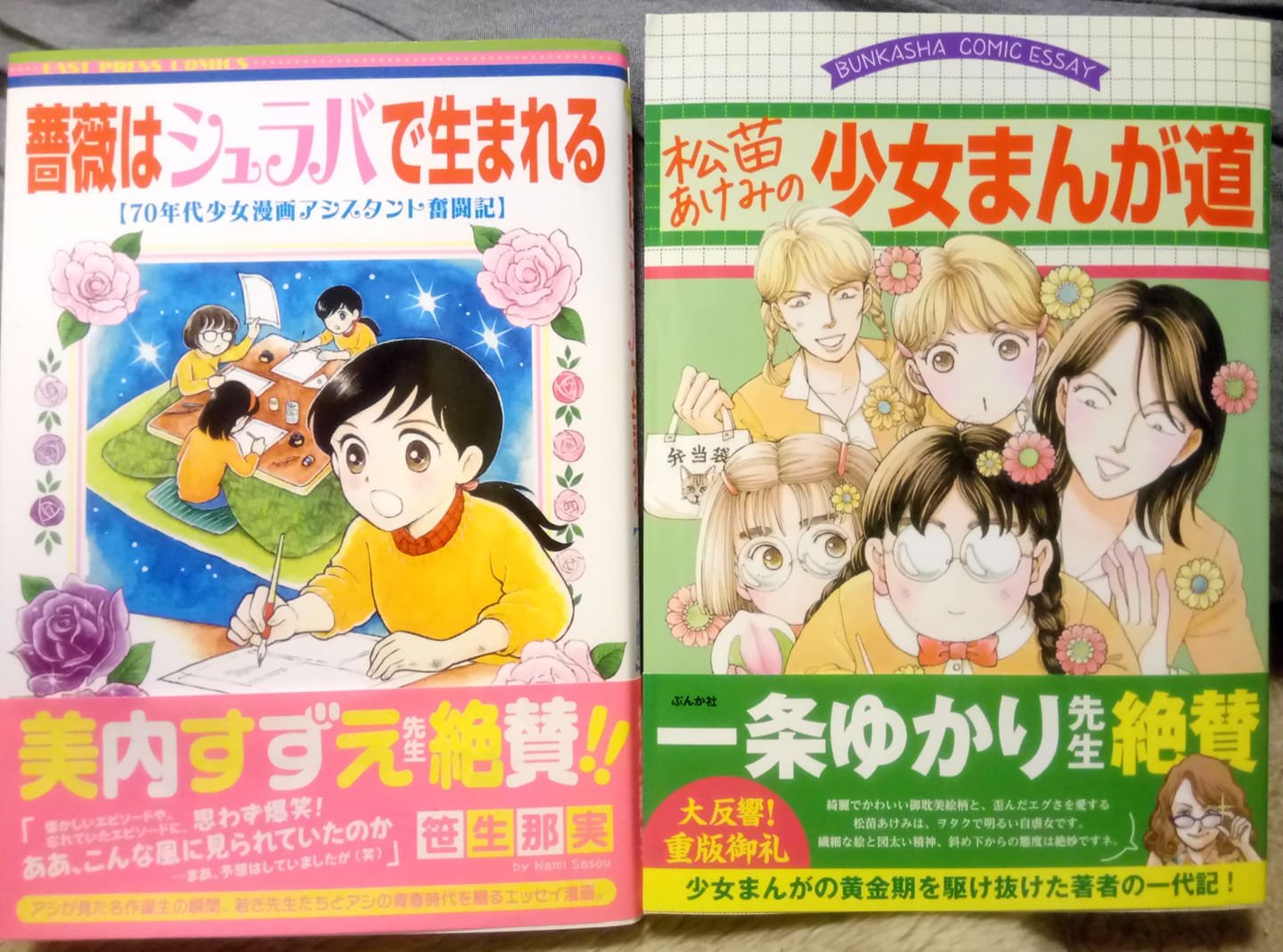 夏目房之介 勉強になった二冊 松苗あけみの少女まんが道 ぶんか社 は70 80年代の少女マンガの盛り上がりの中で人気漫画家 になってゆく作者の現場感満載 当時の漫画家たちとの交流から時代の雰囲気がわかる 続く T Co Mfr7revynd Twitter