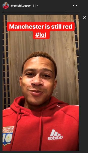 🗣“Manchester is still red #lol” - Memphis Depay after beating Man City in 2018 🔴 #OnceaRedAlwaysARed