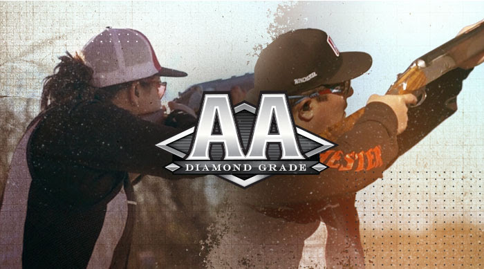 winchester's tweet photo. Champion shooters Zach Kienbaum and @DesEdmunds reveal why, if they could shoot any shell on the course, it would be Winchester AA Diamond Grade: https://t.co/tPHIrBZCqu https://t.co/ookxCrUd0m