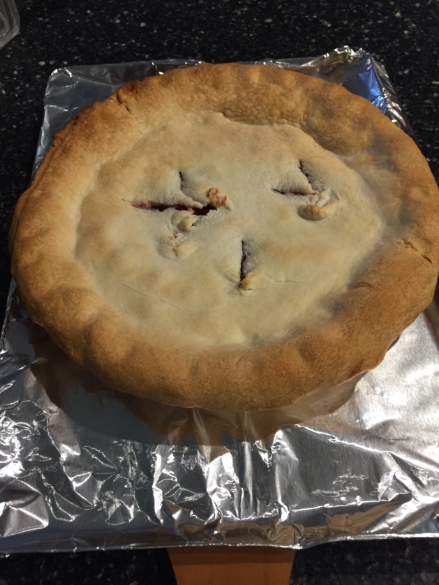Jprof77's tweet photo. So this happened this morning... baked my first cherry pie! Don’t know why it took this long to branch out with my baking.#firstpie https://t.co/w42KhlMiut