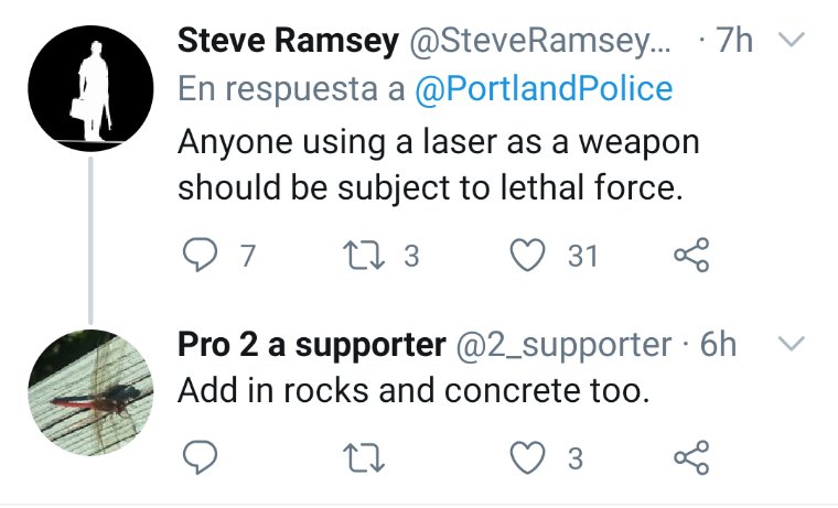Every single time the Portland Police tweet lies about the protests, they attract commenters calling for extreme violence against the protesters. PPB knows exactly what it's doing. It is encouraging terrorist violence against protesters and it is doing it on purpose.
