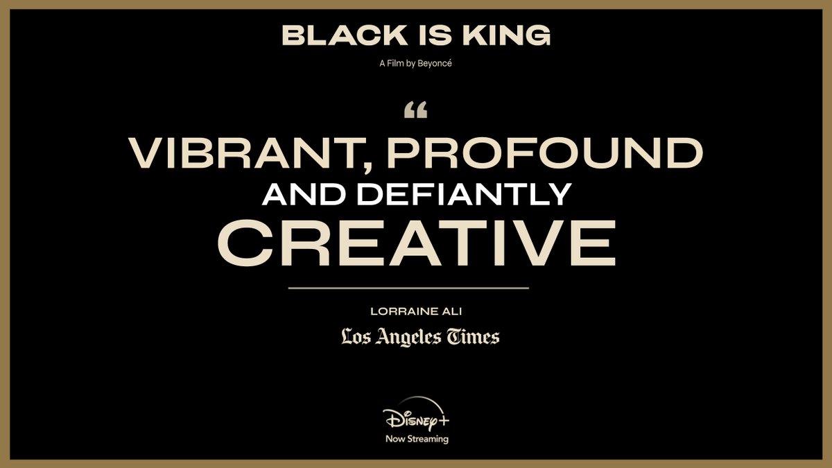 #BlackIsKing is “vibrant, profound, and defiantly creative.” Stream the new visual album from @Beyonce on #DisneyPlus.